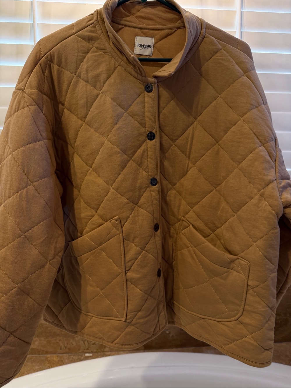 Kensie Quilted Mustard quilted jacket xl